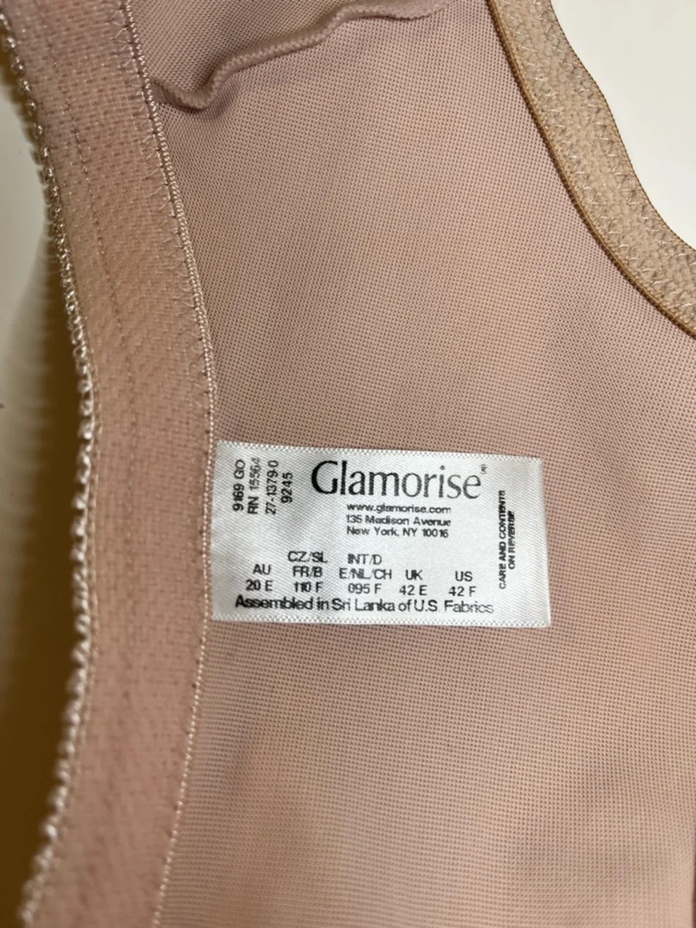 Glamorise WonderWire Front-Closure Stretch Lace Bra - Cafe, size 42F